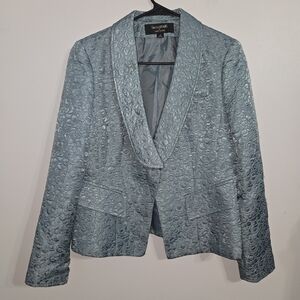V#5 Signature By Larry Levine Size 10 Blue‎ Textured Blazer